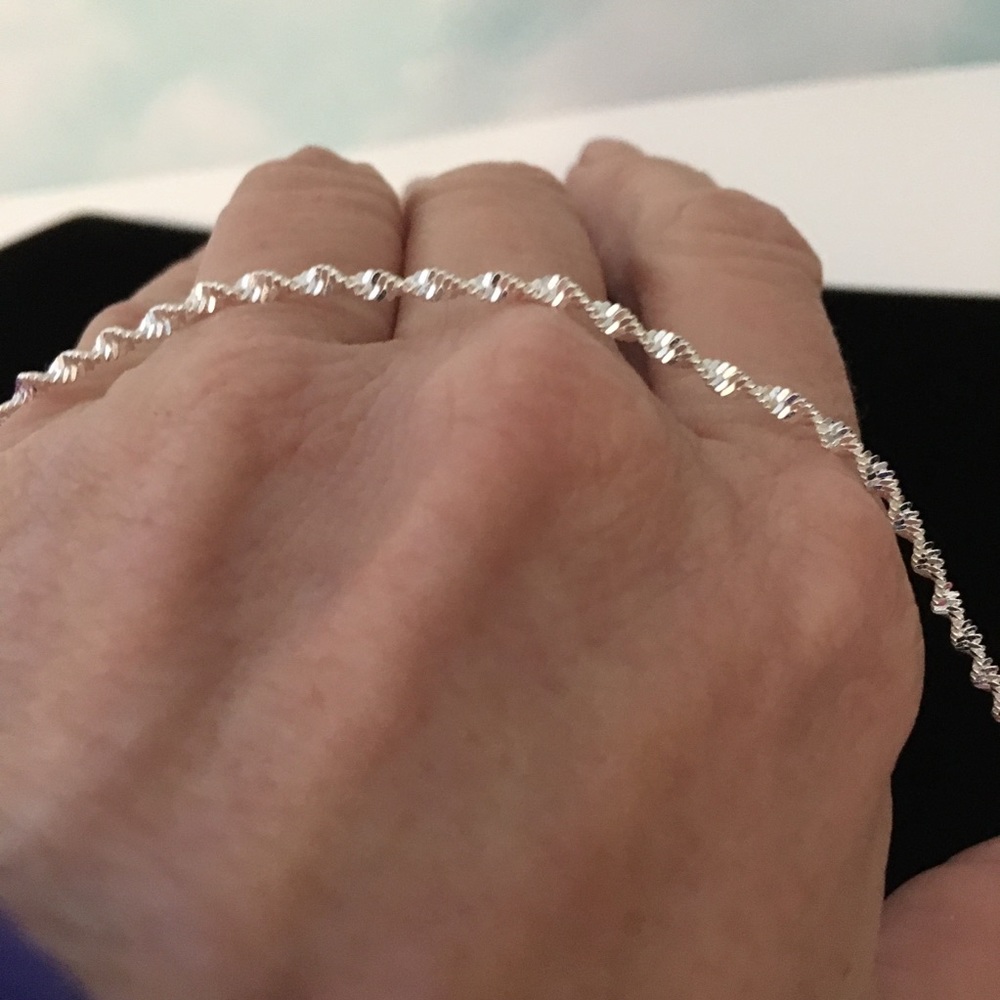 Sterling Silver Stamped 925 Wave/Rope Chain. New - Picture 5 of 7